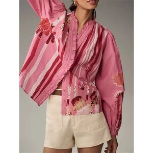 Anthropologie Forever that Girl print blouse